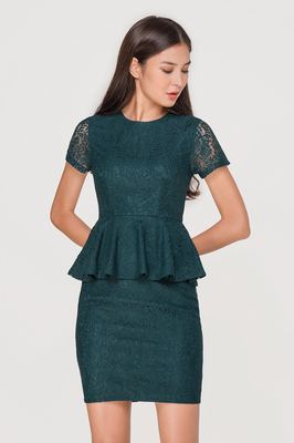Melissa Lace Peplum Dress