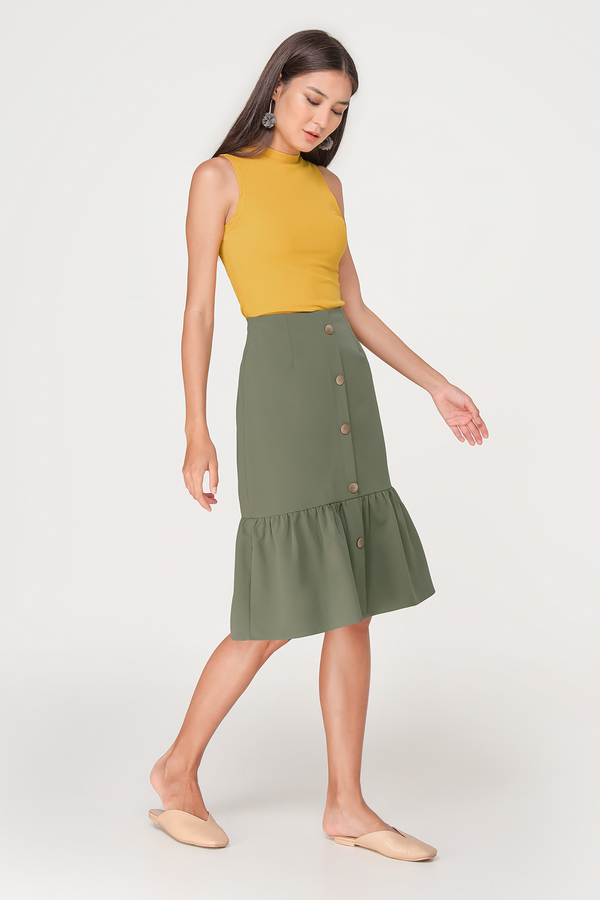 Kacey Ruffle Midi Skirt