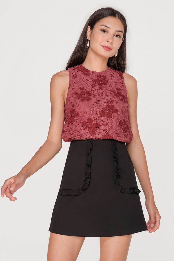 Charli Lace Flare Back Top
