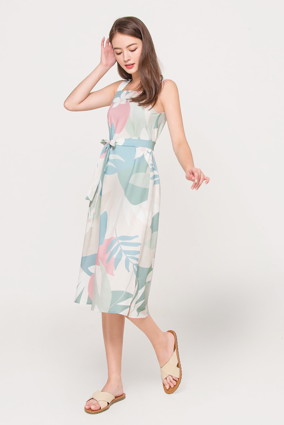 havana ruffle midi dress