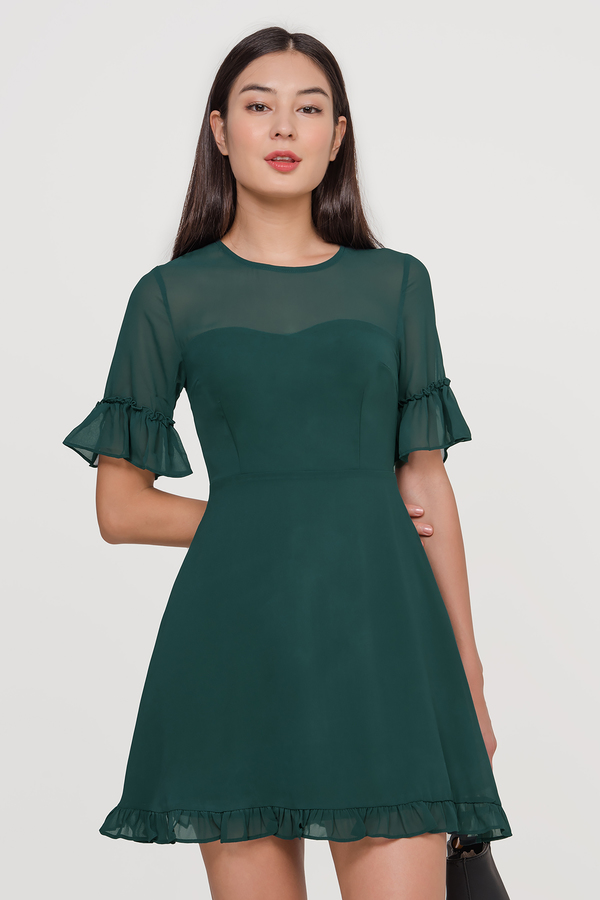 Rayne Ruffle Sleeve Dress