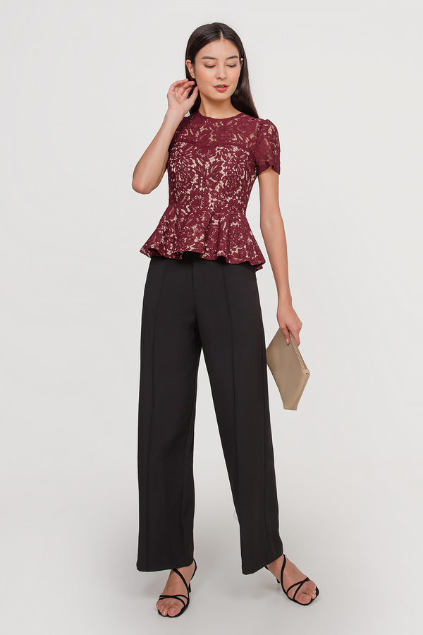 Loiree Lace Peplum Top