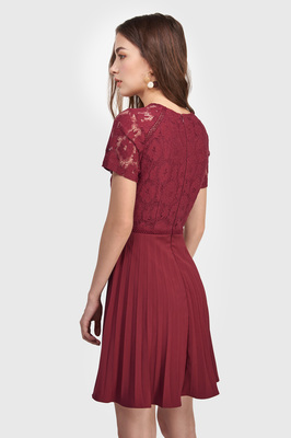 Gabrielle Lace Pleated Dress