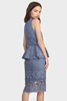 Victoria Crochet Peplum Dress
