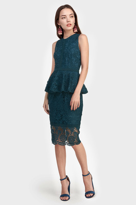 Victoria Crochet Peplum Dress
