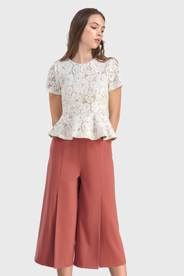 Soiree Lace Peplum Top
