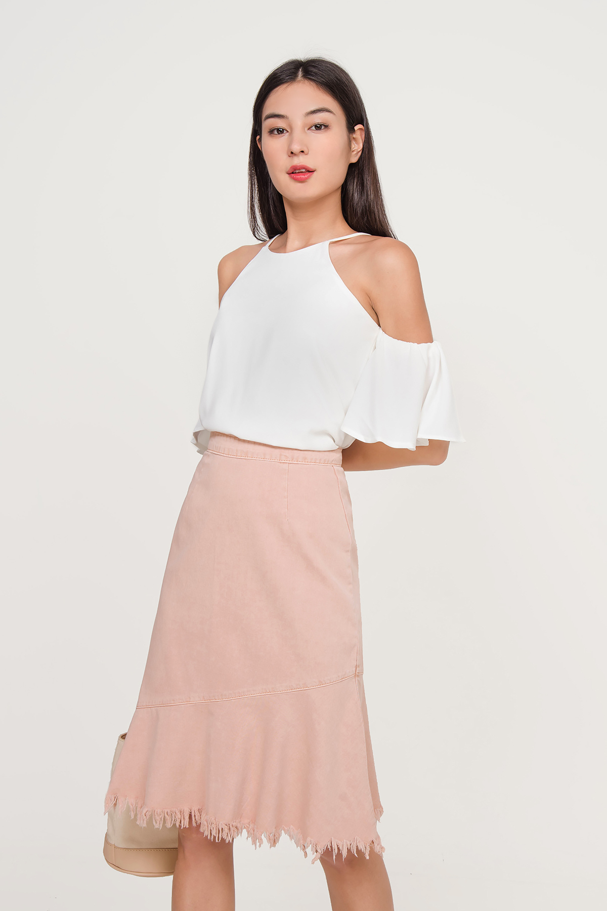 cold shoulder ruffle