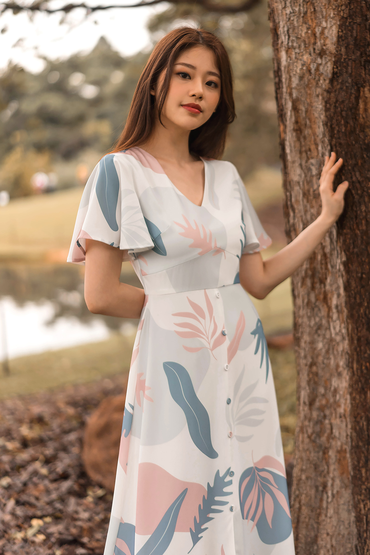 flutter sleeve sundress