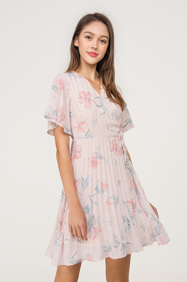 dayflower pleated wrap dress fayth