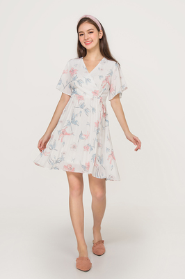 pleated dayflower wrap dress fayth clothing