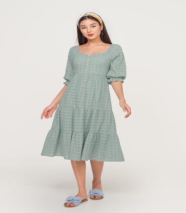 Fayth • Amaia Broderie Midi Dress