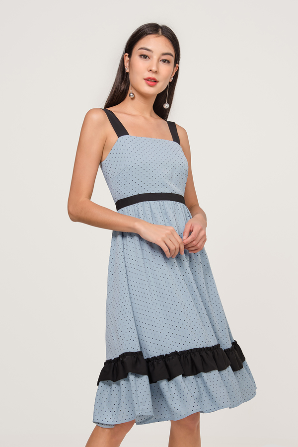 Hepburn Dotted Midi Dress