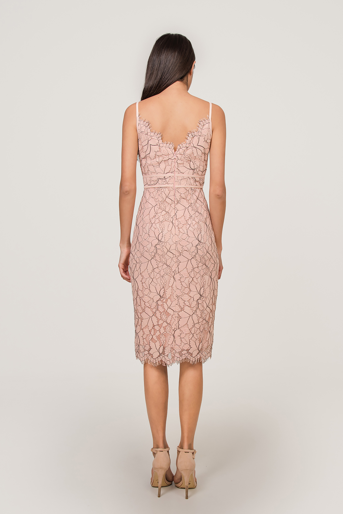 aw-171 peach lace dress NEW ARRIVAL