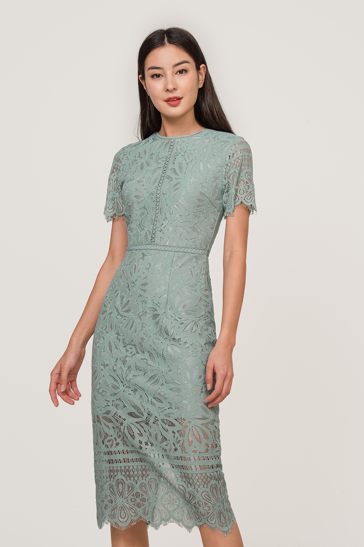 formal lace midi dress