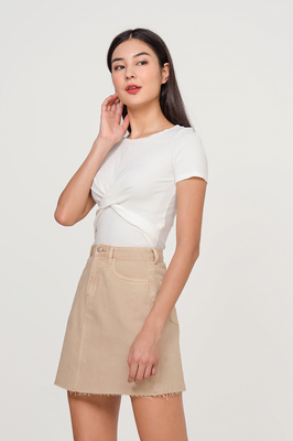 Anderson Denim Raw Hem Skirt