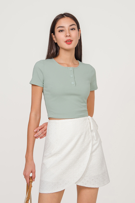 Adria Button Ribbed Top