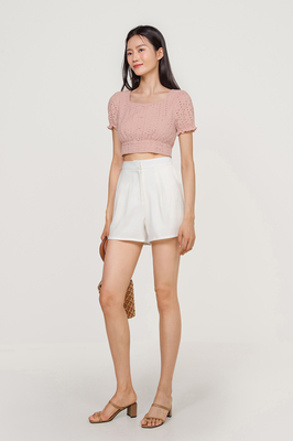 Sharlene Crop Eyelet Top