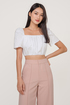 Rafaela Ruched Flutter Sleeve Crop Top