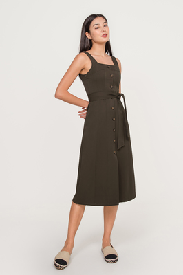 Adrienne Button Midi Dress