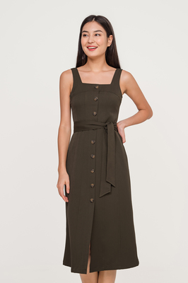 Adrienne Button Midi Dress