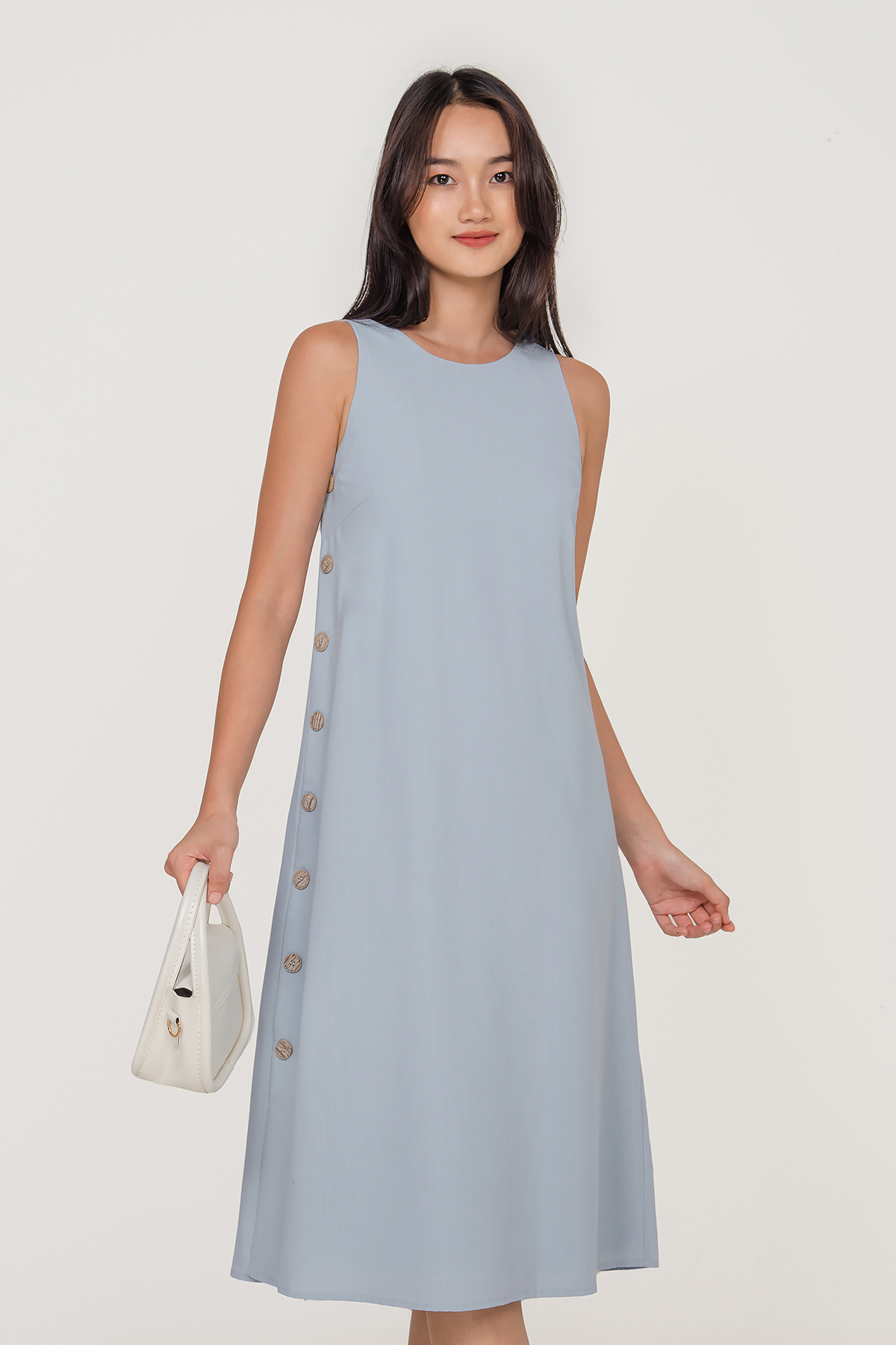 side button down dress