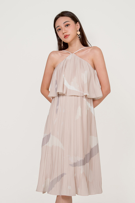 Valley Pleated Layered Midi Dress