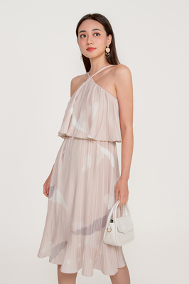 Valley Pleated Layered Midi Dress