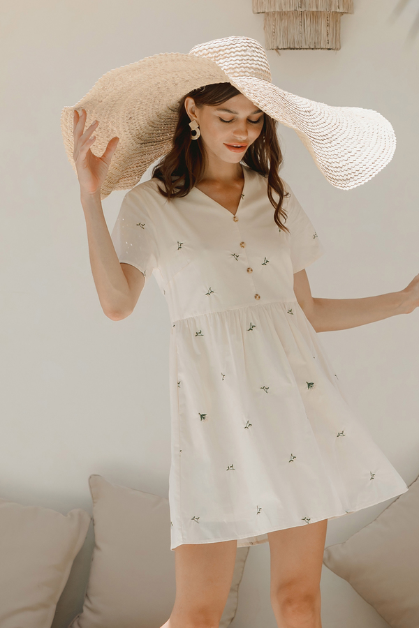 Blossom Embroidered Babydoll Dress