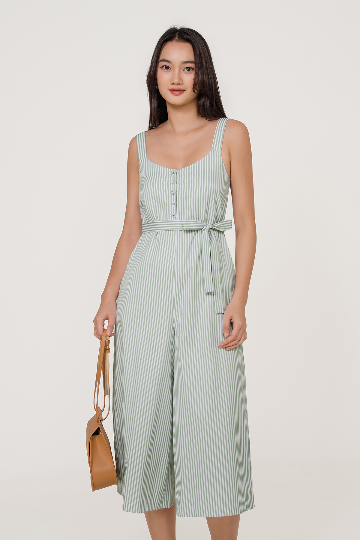 white striped jumpsuit