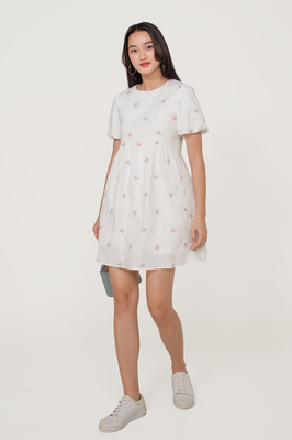 Emery Embroidered Sleeved Dress