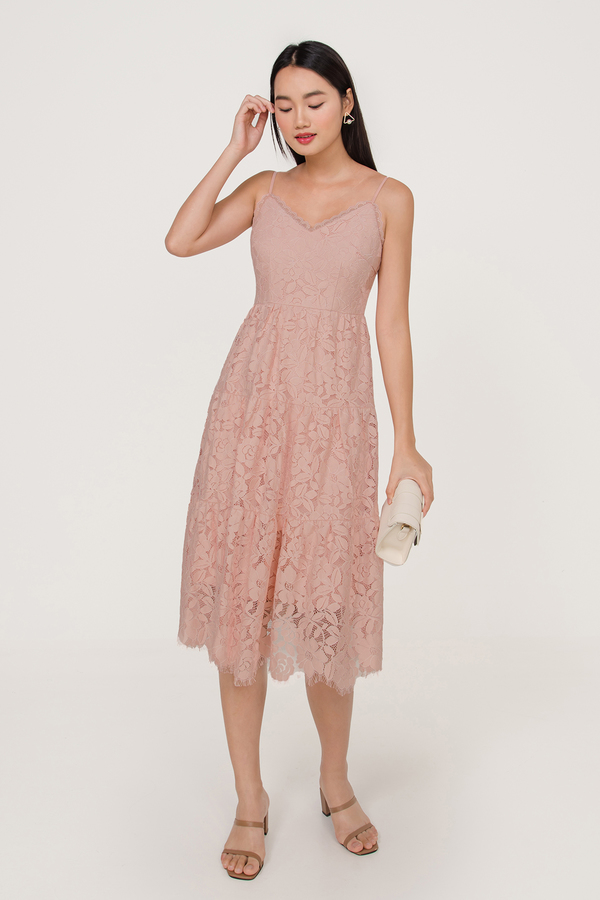 Narelle Lace Tiered Midi Dress