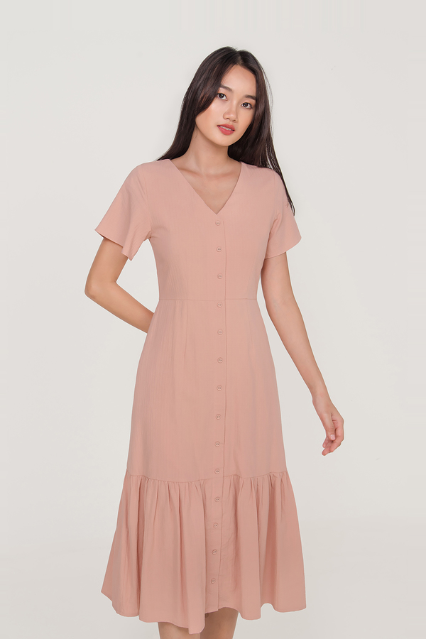 Cleo Button Midi Dress