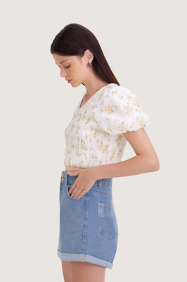 Chantilly Shirred Crop Top