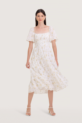 Chantilly Shirred Sleeve Dress