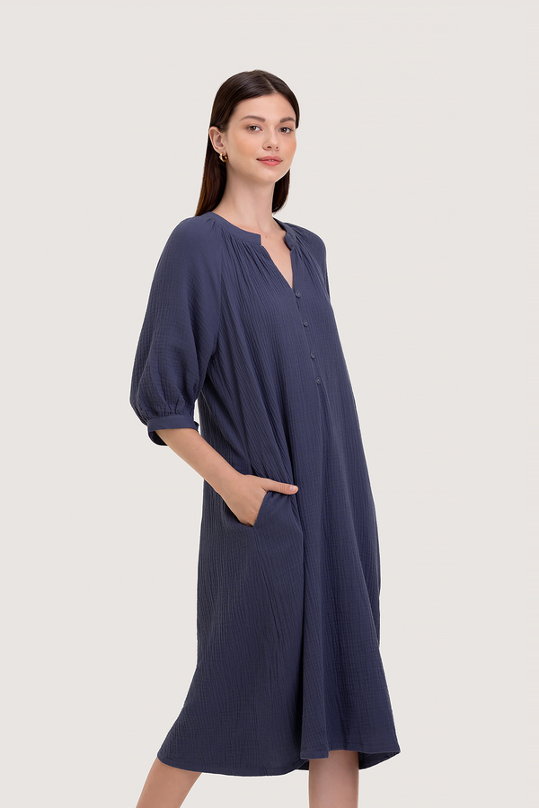 Willa Balloon Sleeve Pocket Dress