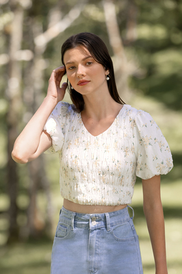 Chantilly Shirred Crop Top