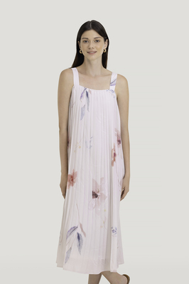 Spring Bloom Pleated Midi Dress
