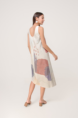 Fresco Asymmetric Midi Dress