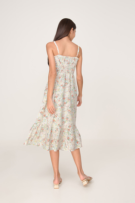 Marigold Broderie Shirred Summer Dress