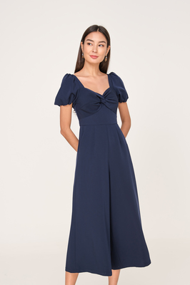 Jinelle Ruched Puff Sleeve Jumpsuit
