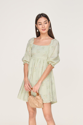 Azalea Puff Sleeve Babydoll Dress