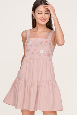 Rosewood Embroidered Babydoll Playsuit