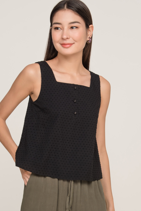 Elli Dotted Button Top
