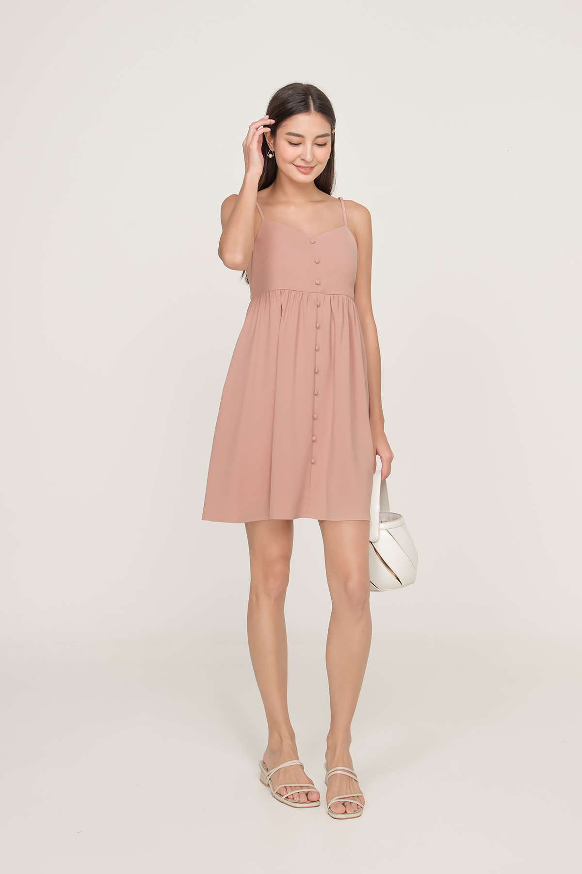 pastel pink babydoll dress