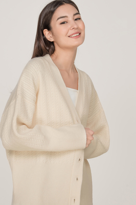 Maesie Oversized Cable Knit Cardigan