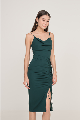 Fairleigh Cowl Neck Ruched Dress