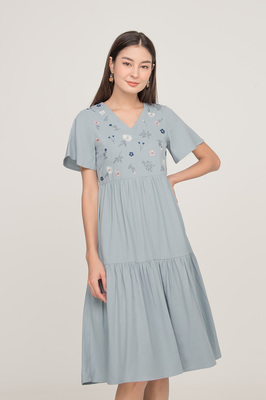 Rosewood Embroidered Midi Dress