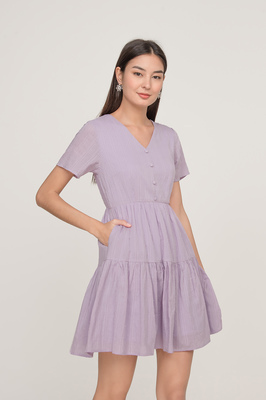 Emilee Dotted Tiered Sleeve Dress