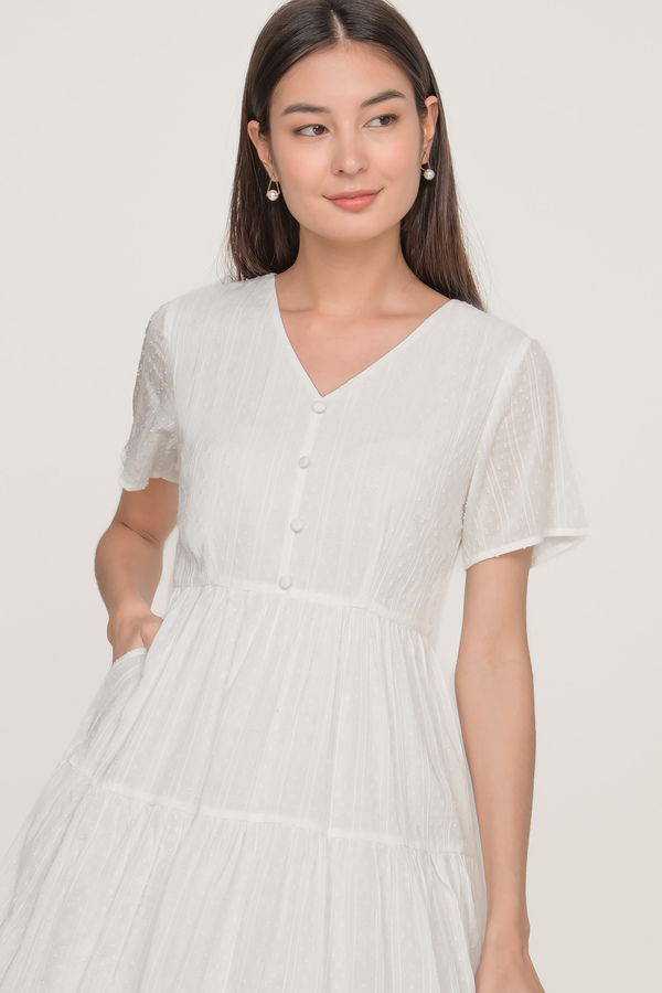 Emilee Dotted Tiered Sleeve Dress