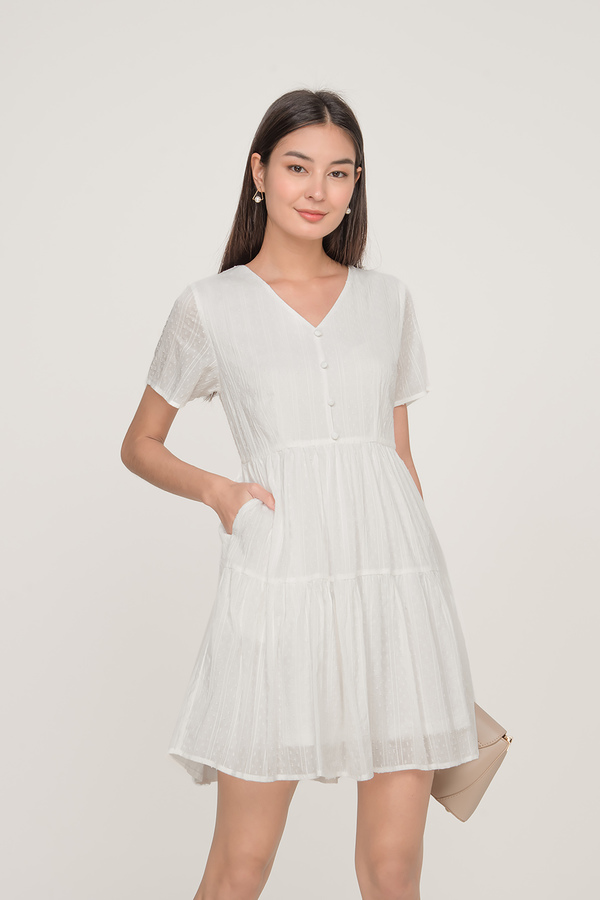 Emilee Dotted Tiered Sleeve Dress